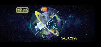 Planetenartiger Collage im Weltraum und Datum 24.04.2026.