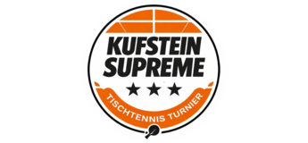 Kreisförmiges Logo mit orange/schwarzem Design