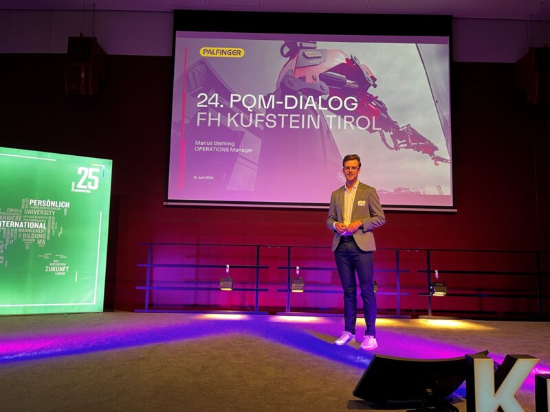 Marius Stehling, Operations Manager bei PALFINGER, spricht beim 24. PQM-Dialog 2026 an der HOK über Lean Management, Industrie 5.0 und Künstliche Intelligenz.