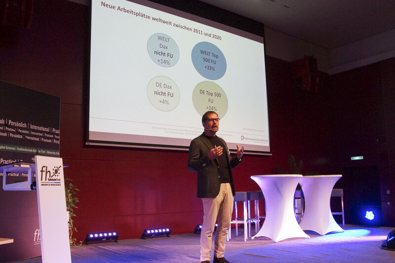 Markus Weishaupt bei seinem Vortag im Rahmen des 7. Family Business Days an der HOK