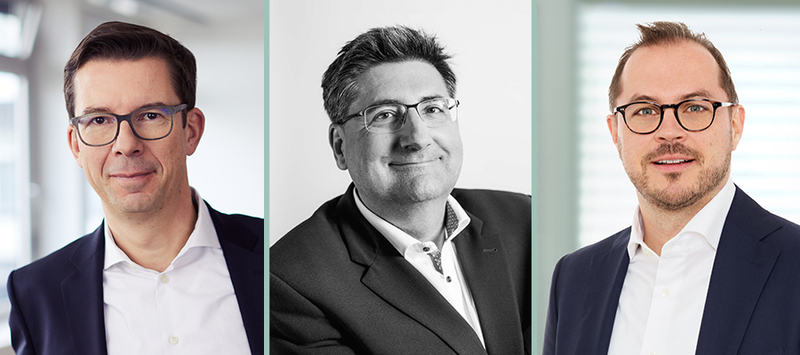 Kollage der Diskutanten Lars Richter, Franz Schäffler und Martin Hörmann, beim 15. Internationalen Symposium Restrukturierung an der HOK