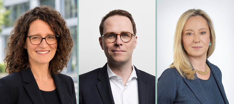 Kollage der Diskutanten Simone Kaldenbach, Romana Weber-Wilfert und Christoph Konow beim 15. Internationalen Symposium Restrukturierung an der HOK