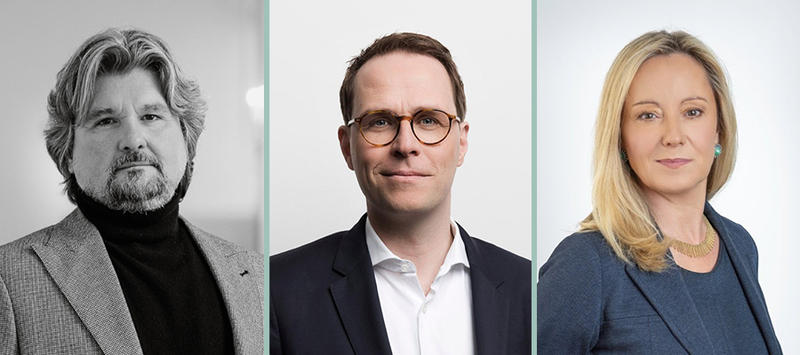 Kollage der Diskutanten Romana Weber-Wilfert, Thomas Karg und Christoph Konow beim 15. Internationalen Symposium Restrukturierung an der HOK