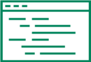 Simplistische Grafik des Fensters einer Anwendung.