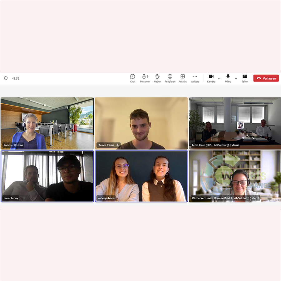 Gruppenmitglieder in Online-Teams-Screen