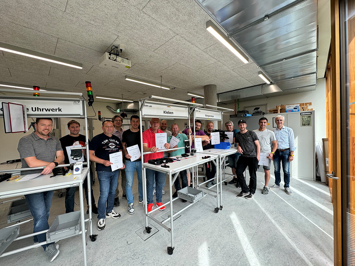 Management der produktionsnahen Bereiche der Fa. Empl nach dem Training im LEAN Lab.