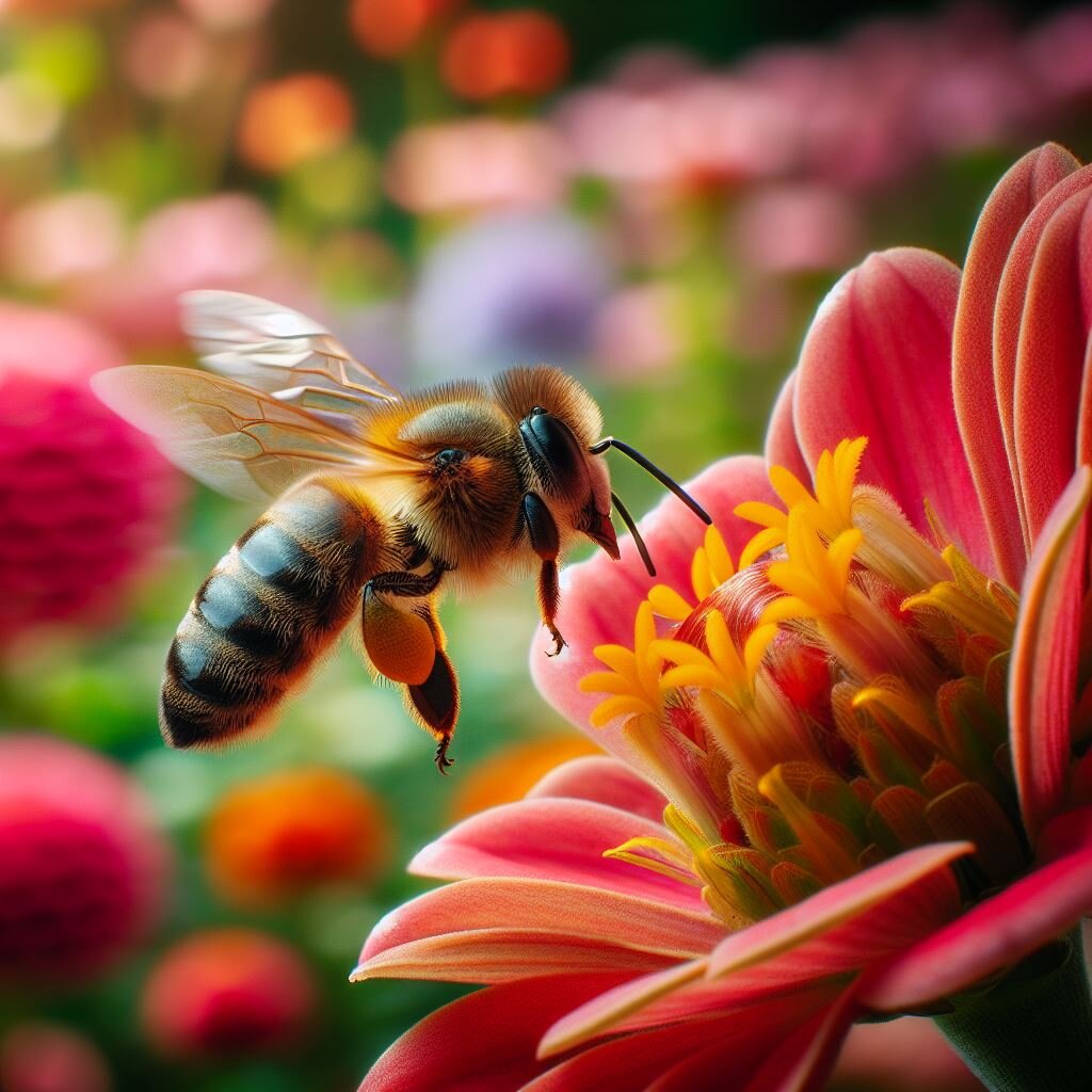 Biene sitzt auf einer Blume