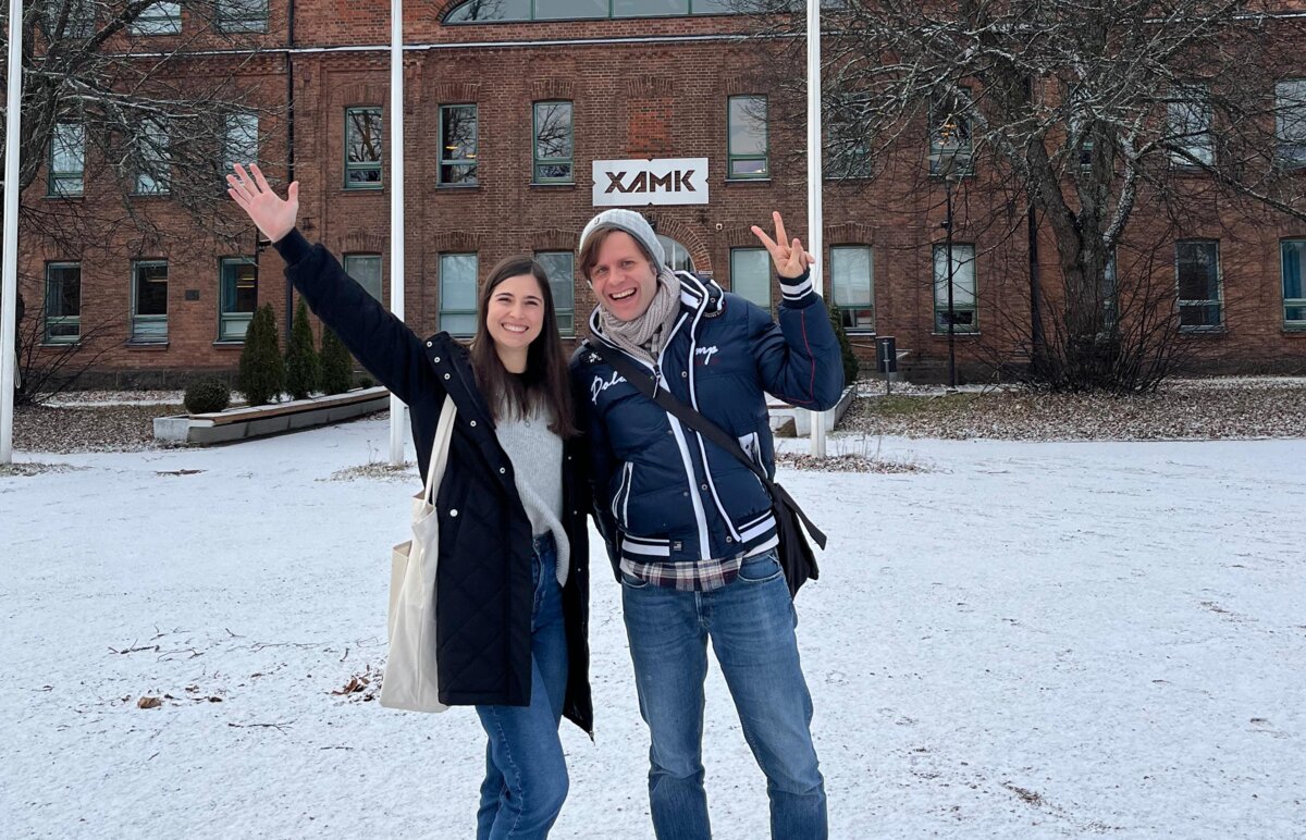 Daniel und Melanie bei der International Week in Finnland.