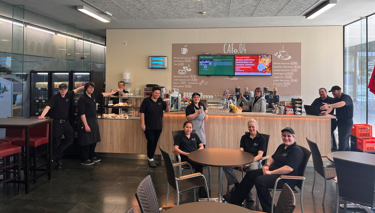 Team der Cafeteria verstreut