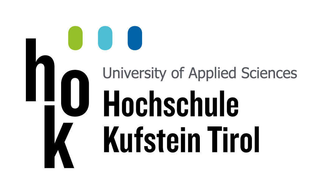 Logo der Hochschule Kufstein Tirol (HOK) mit farbigen ovalen Elementen und prägnanten Buchstaben.